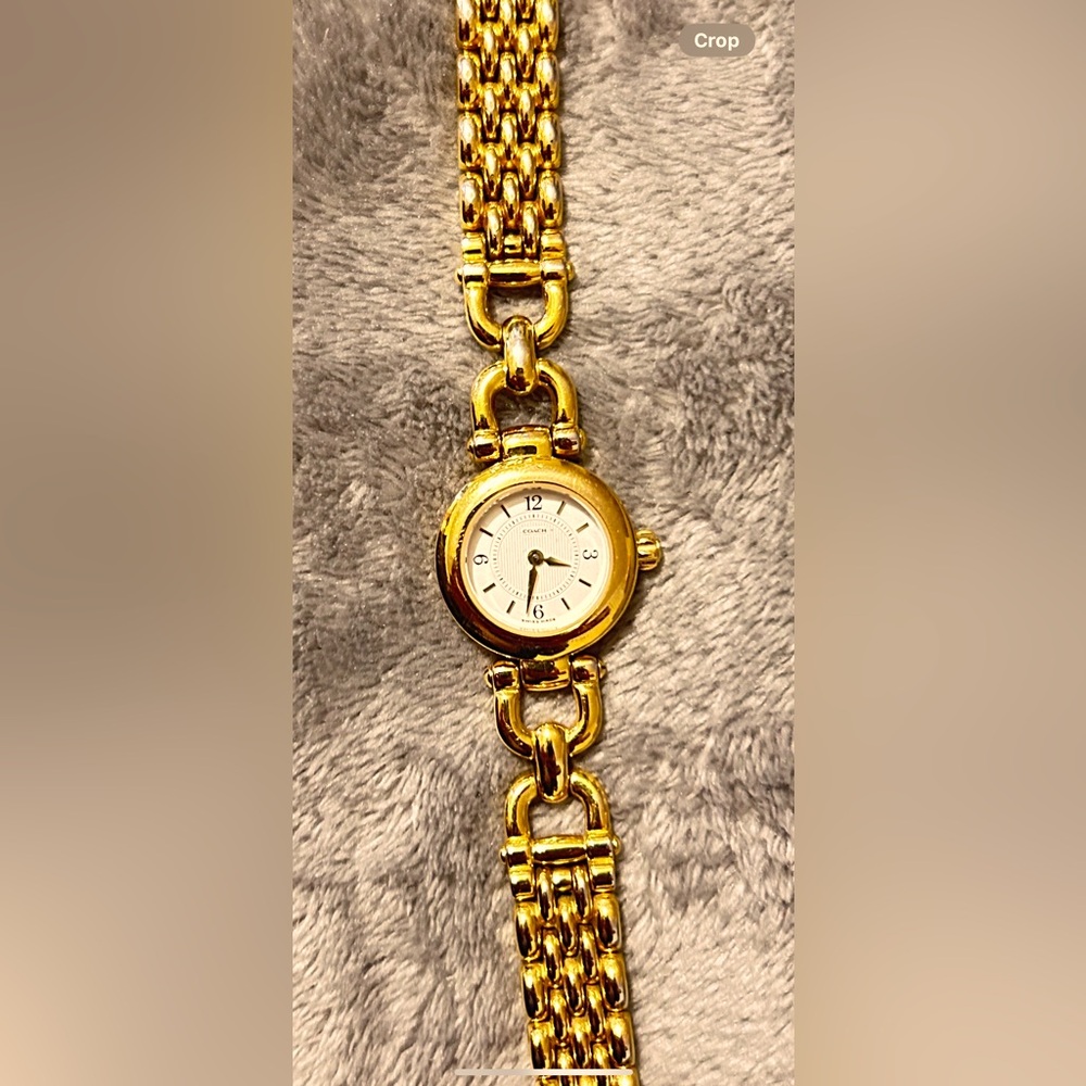 Coach Watch Goldtone face and Gold Wristband 3/4" face